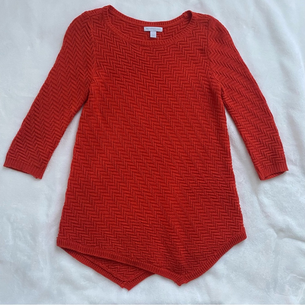 Orange Asymmetrical Hem New York and Co Sweater